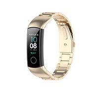 Yikamosi Compatible With Huawei Honor Band 4/Band 5,Stainless Steel Metal Quick Fit Replacement Smart Watch Bracelet Strap Bands for Huawei Honor Band 4(CRS-B19)/Band 5(CRS-B19S)(Champagne Gold)