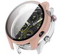 Yikamosi Custodia protettiva in vetro Copertura completa HD Ultra Sottile Leggera PC Cover di Protezione compatibile con Honor Watch 5 Pro,Rosa