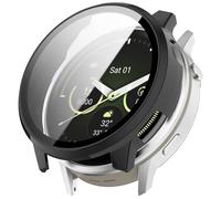 Yikamosi Custodia protettiva in vetro Copertura completa HD Ultra Sottile Leggera PC Cover di Protezione compatibile con Garmin Veun 4 45MM,Nero