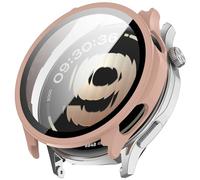 Yikamosi Custodia protettiva in vetro Copertura completa HD Ultra Sottile Leggera PC Cover di Protezione compatibile con OPPO Watch S,Rosa