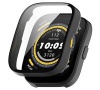 Yikamosi Custodia protettiva in vetro temperato compatibile con Amazfit Bip5,Copertura completa,HD,Ultra Sottile Leggera PC Cover di Protezione per Amazfit Bip5(A2215),Nero