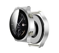 Yikamosi Custodia protettiva in vetro temperato compatibile con Huawei Watch GT2 Pro,Copertura completa,HD,Ultra Sottile Leggera PC Cover di Protezione per Huawei Watch GT2 Pro,D'argento