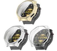 Yikamosi custodie compatibili con Huawei Watch GT 6 Pro Smartwatch,Antigraffio Anti goccia TPU morbida per Guscio paraurti compatibili con Huawei Watch GT 6 Pro Smartwatch,Oro+Argento+Trasparente