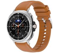 Yikamosi Sgancio rapido pelle e Silicone Chiusura in acciaio inossidabile Cinturino di Ricambio per Donne e Uomini Compatibile con Samsung Galaxy Watch 8(40MM/44MM)/Watch 8 Classic,Marrone