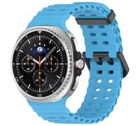 Yikamosi Sgancio rapido Silicone Chiusura in acciaio inossidabile Cinturino di Ricambio per Donne e Uomini Compatibile con Samsung Galaxy Watch 8(40MM/44MM)/Watch 8 Classic,Blu