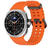 Yikamosi Sgancio rapido Silicone Chiusura in acciaio inossidabile Cinturino di Ricambio per Donne e Uomini Compatibile con Samsung Galaxy Watch 8(40MM/44MM)/Watch 8 Classic,Arancia