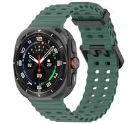 Yikamosi Sgancio rapido Silicone Chiusura in acciaio inossidabile Cinturino di Ricambio per Donne e Uomini Compatibile con Samsung Galaxy Watch Ultra 47MM(2025),Verde Scuro
