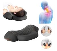 YIKANLIA Cuscino per la Schiena con trazione Massaggio cervicale,massaggiante per Il Collo 3 in 1,riscaldato per Il Collo Cuscini in Memory Foam,Interruttore di Controllo Intelligente,Grigio,1PC
