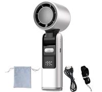 Yikeyuan Chillmate Portable Refrigerated Fan, Chillmate Fan Ice - Ice-Cool 199-Speed Adjustable, Foldable Lightweight 6000mah Usb-Rechargeable Battery, Low Noise Neck With Led Display (White normal)