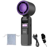 Yikeyuan Chillmate Portable Refrigerated Fan, Chillmate Fan Ice - Ice-Cool 199-Speed Adjustable, Foldable Lightweight 6000mah Usb-Rechargeable Battery, Low Noise Neck With Led Display (Gray normal)