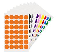 YIKIADA 10 Colori, Etichette Adesive Bollini Rotonde, Adesivi a pois, Colorati, Autoadesivi, per Magazzino, Ufficio, 25 mm, 350 Pezzi