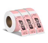 YIKIADA 3 Rotoli Etichette Adesive Termiche Autoadesive 12 X 40 mm Rosa Adesivi Rimovibili Stampabili Impermeabili per Casa Scuola Ufficio 480 pezzi