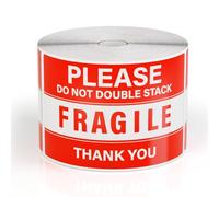 YIKIADA 5 "x 7,6 cm Do Not Double Stack Label Stickers 500 Pcs Fragile Sticker Impermeabile Spedizione Adesivi in Movimento per Scatola di Pacchetto