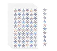 YIKIADA 600 Pezzi Adesivi in Vinile Stella Argento Autoadesivo Glitter Glitter 1,8 mm Etichette Olografiche Piccole Stelle Adesivi per Premio Scrapbooking Artigianato