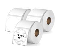 YIKIADA 900 etichette bianche portatili per stampante termica diretta, 30 mm, in vinile, autoadesive, rotonde, impermeabili, per casa, ufficio, scuola, indirizzi