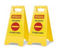 YIKIADA Confezione da 2 cartelli di avvertimento con scritta "No Entry 61 x 30,5 cm Caution Closed Area", robusti e riflettenti, pieghevoli, double-face, per uso commerciale
