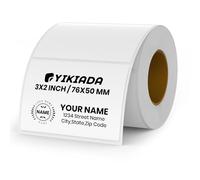 YIKIADA Etichetta termica bianca in vinile 50 × 76 mm rotolo rettangolare autoadesivo indirizzo adesivo impermeabile per nome codice a barre QR code fai da te 500 pezzi
