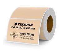 YIKIADA Etichetta Termica Kaki in Vinile Rotolo da 50 x 76 mm Adesivo Rettangolare Autoadesivo per Indirizzo Adesivo Impermeabile per Nome Codice a Barre Codice QR Fai da Te Confezione da 500
