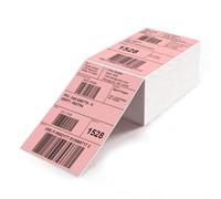 YIKIADA Etichette per spedizione rosa 4 X 6 pollici vinile autoadesive termiche impermeabili perforate termiche dirette per DHL UPS Amazon 500 pezzi