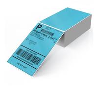 YIKIADA Etichette per spedizioni blu, 4 × 6 pollici, in vinile, autoadesive, impermeabili, perforate, termiche dirette, per ufficio, magazzino, nome, indirizzo, 250 pezzi