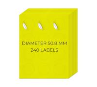 YIKIADA Etichette rotonde stampabili giallo fluo, 12 per foglio, autoadesive, in vinile, rimovibili, 50,8 mm, decalcomanie circolari per spedizioni, stampanti laser a getto d'inchiostro, 20 fogli