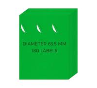 YIKIADA Etichette rotonde stampabili verde fluo, 9 per foglio, autoadesive, in vinile, rimovibili, 63,5 mm, decalcomanie circolari per spedizioni, stampanti laser a getto d'inchiostro, 20 fogli