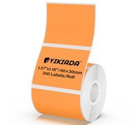 YIKIADA Etichette termiche arancioni, 40 x 30 mm, in vinile, impermeabili, autoadesive, compatibili con M110/M220, confezione da 300