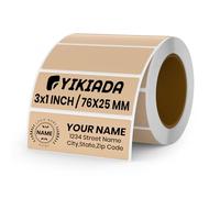 YIKIADA Etichette Termiche Autoadesive 25 X 76 mm Kaki Adesivi Colori Rimovibili Stampabili Impermeabili per Logo Codice a Barre QR inventario 500 pezzi per Rotolo