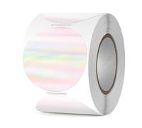 YIKIADA Etichette termiche olografiche in vinile, 50 mm, autoadesive, arcobaleno, adesivi a pois diretti, impermeabili, stampabili, per codice QR, etichette fai da te, confezione da 300