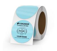 YIKIADA Etichette Termiche Rotonde Autoadesive 38 mm Vinile Blu Adesivi Colori Pois Rimovibili per Stampabili Indirizzi Impermeabili logo Codice a Barre QR inventario 380 pezzi per Rotolo