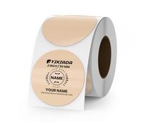 YIKIADA Etichette Termiche Rotonde Autoadesive 50 mm Vinile Cachi Adesivi Colori Pois Rimovibili per Stampabili Indirizzi Impermeabili logo Codice a Barre QR inventario 500 pezzi per Rotolo