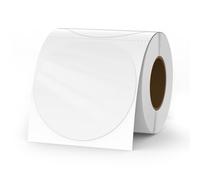 YIKIADA Etichette Termiche Rotonde Autoadesive 76 mm Vinile Biachi Adesivi Colori Pois Rimovibili per Stampabili Indirizzi Impermeabili logo Codice a Barre QR inventario 500 pezzi per Rotolo