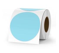 YIKIADA Etichette Termiche Rotonde Autoadesive 76 mm Vinile Blu Adesivi Colori Pois Rimovibili per Stampabili Indirizzi Impermeabili logo Codice a Barre QR inventario 500 pezzi per Rotolo
