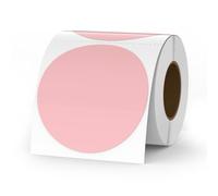 YIKIADA Etichette Termiche Rotonde Autoadesive 76 mm Vinile Rosa Adesivi Colori Pois Rimovibili per Stampabili Indirizzi Impermeabili logo Codice a Barre QR inventario 500 pezzi per Rotolo