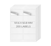 YIKIADA Etichette universali in vinile, 50,8 × 101,6 mm, autoadesive, rimovibili, stampabili, per stampanti a getto d'inchiostro e laser, 200 pezzi