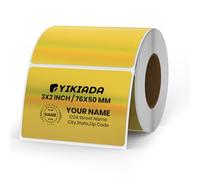 YIKIADA Gold Direct - Etichette termiche in vinile, 50 x 76 mm, autoadesive, rettangolari, glitterate, impermeabili, per stampante, targhette con nome, per codice QR, indirizzi fai da te, ufficio,