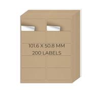 YIKIADA Kraft - Etichette universali in vinile, 50,8 × 101,6 mm, autoadesive, rimovibili, stampabili, per stampanti a getto d'inchiostro e laser, 200 pezzi