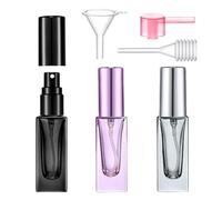 Yikimyfo Mini bottiglia ricaricabile, bottiglia di profumo da viaggio - bottiglia vuota spray di colonia atomizzatore per viaggi e uscite, 3 pezzi - 5 ml (nero + viola + grigio)