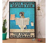 YiKue Divertente targa in metallo retrò con scritta "Boxer Please Remain Seated for The Intere Performance", per auto, moto, benzina, garage, casa, decorazione da parete, 20 x 30 cm