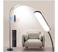 Yikuneng Lampada da Terra LED Dimmerabile, 18W 1800LM Luminoso Lettura Piantana con 4 temperatura di Colore,Telecomando Magnetico, Collo D'oca Flessibili a 360°,Timer 1H, per Soggiorno Letto Ufficio