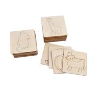 YILANJIN 60 Pezzi Pittura Stencil Set, Stampini da Disegno in Legno, Colorare per Bambini, Stencil con Animali Frutta Verdura, Stencil per Bambini per Disegno, Graffiti, Creazioni Fai da Te