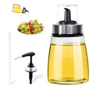 YILANJIN Olio Dispenser, 180 ml Bottiglia di Dispenser Olio per Cucina, Bottiglie Piccole in Vetro per Olio e Aceto, Contenitore per Condimenti in Vetro con Coperchio per Campeggio, Insalate, BBQ