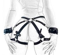yilemeiyile Accessori da Donna in Pu Cintura Giarrettiera Gamba Loop Regolabile Gotico Costume Nero Cintura Loop italiano 6X9JF5