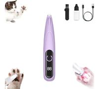Yilia Tagliacapelli di precisione per animali domestici, multifunzione, con luce LED, a basso rumore, impermeabile, ricaricabile, per zampe, occhi, orecchie, viso, groppa (PP)