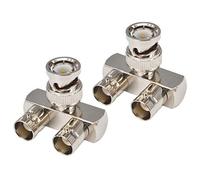 YILIANDUO 3-Vie BNC Adattatore BNC Maschio a Doppio Femmina L-Tipo Video Splitter Connettore per Scanner Telecamera Ham Radio Antenna Confezione da 2