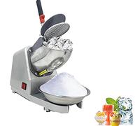 YILIKISS Ice Crusher Ice Shaver Machine Elettrico per Uso Domestico e Commerciale Macchina Conica Neve Acciaio Inox Rasato Gelatiera 300W,Grigio