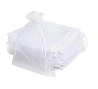 Yililay 12 Pezzo Regalo Chunky Gift Bag del Sacchetto del Organza Wrapping Organza Party Bag Wedding Bag con Coulisse Bianco