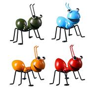Yililay ANT FINE DI METALE DECI DEI GARDENE, GARDEN ART SCULTTURA DI METALE 4PCS 3.9x3.3x3.9 In Ant Ornament Colorful Cute Insect for Wall Wall Art Art Garden decorazioni da giardino esterno