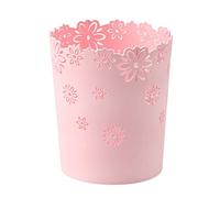 Yililay Cestino in plastica Can Wollow Flower Wastepaper cestino rotondo senza coperchio immondizia bin semoria rosso rosso