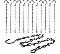 YiliYa 50 CM Catena Sospesa,12 Pezzi Metallo Catene da Appendere con Ganci,Catene per Piante Appese,Catena Porta Vasi per Piante,Lanterne,Giardino Balcone Decorazioni